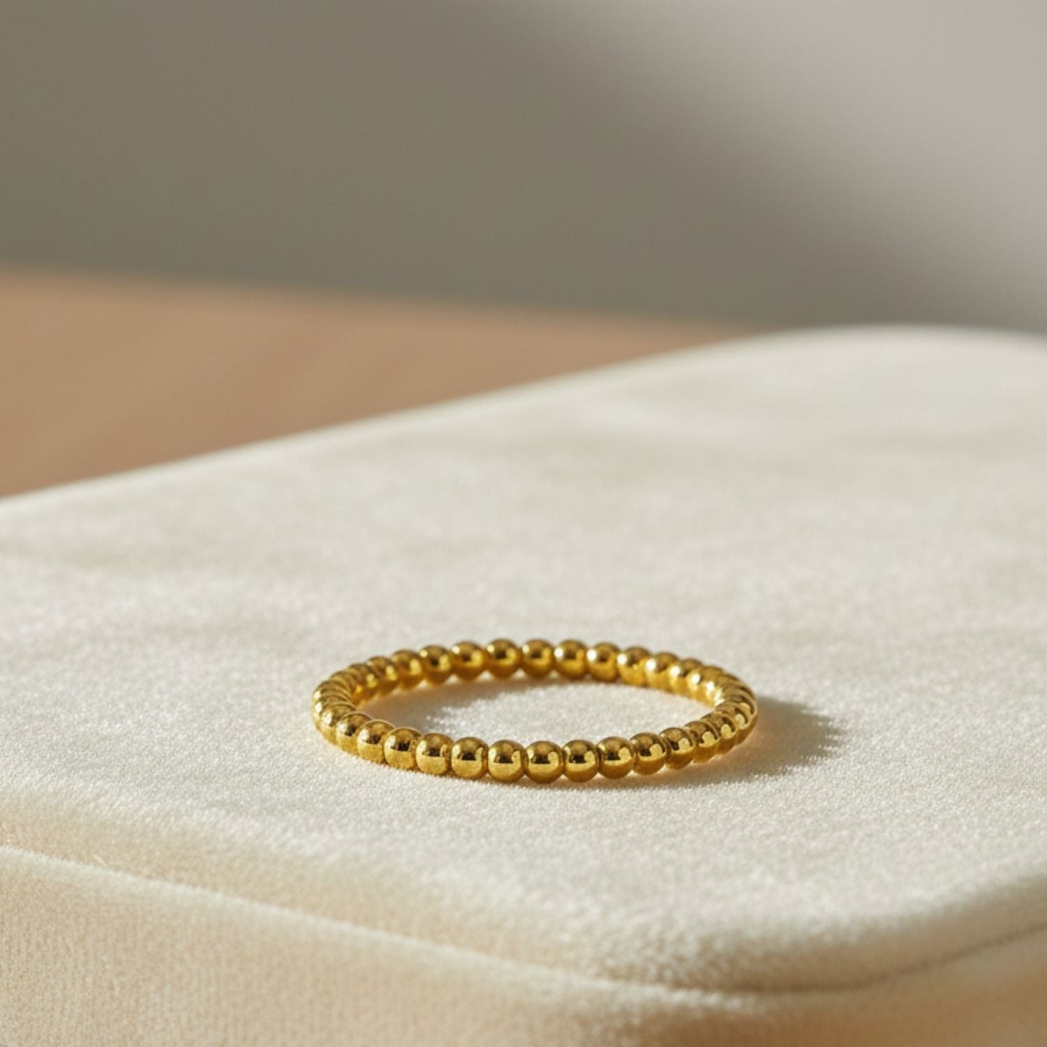 Classic Beaded Stackable Ring - Sterling Silver