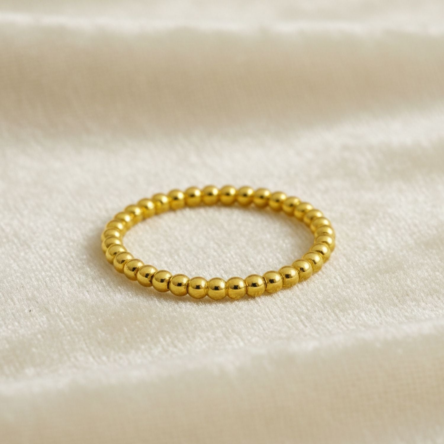 Classic Beaded Stackable Ring - Sterling Silver