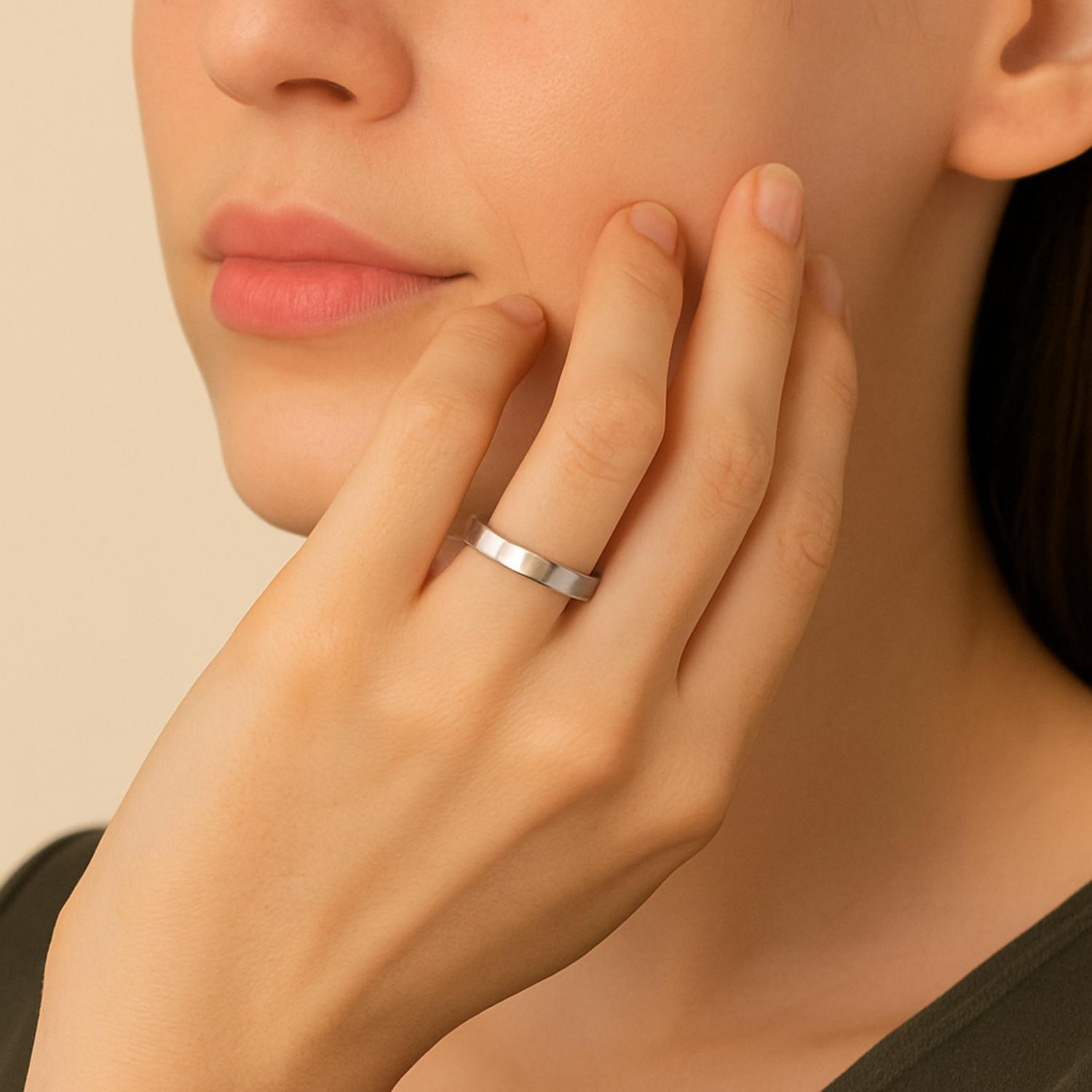 Slim Flat Design Ring - Sterling Silver