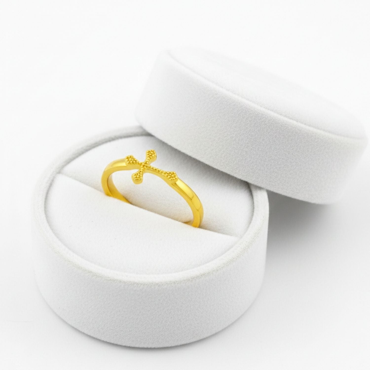 Textured Cross Ring - Sterling Silver