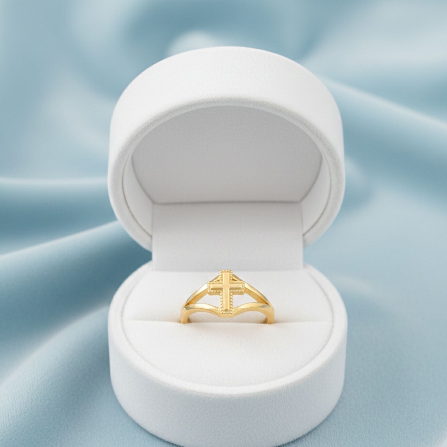 Split Shank Cross Ring - Sterling Silver