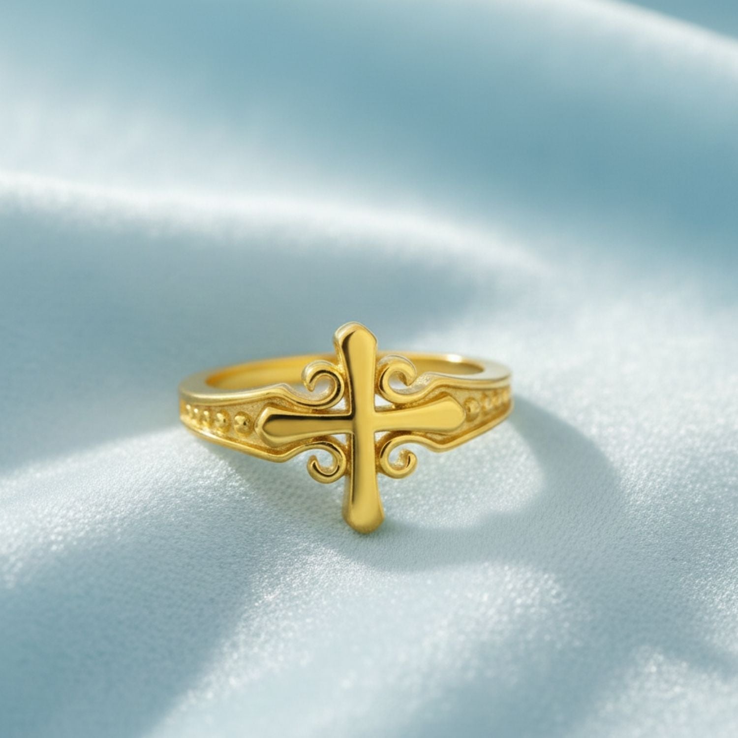 Ornate Cross Ring - Sterling Silver