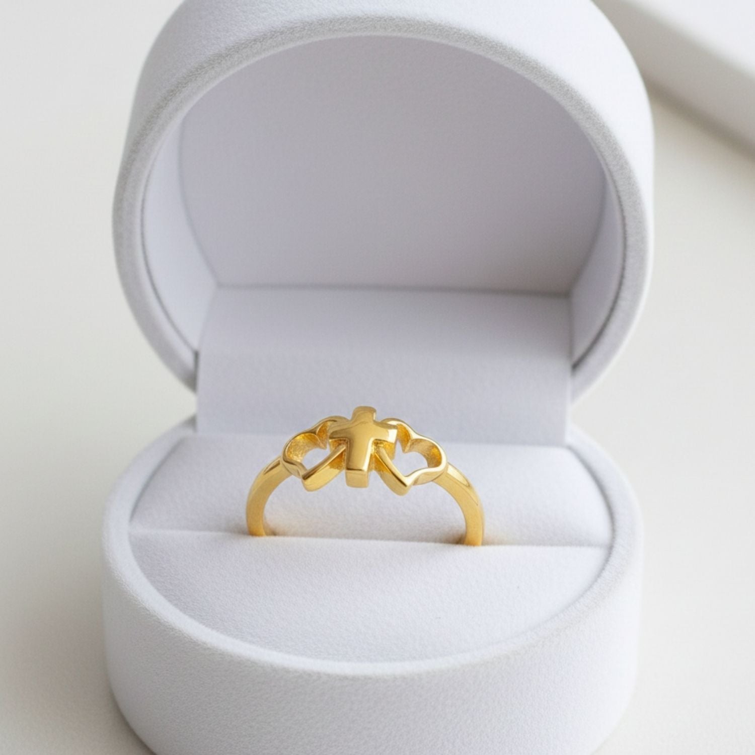 Cross & Heart Ring - Sterling Silver