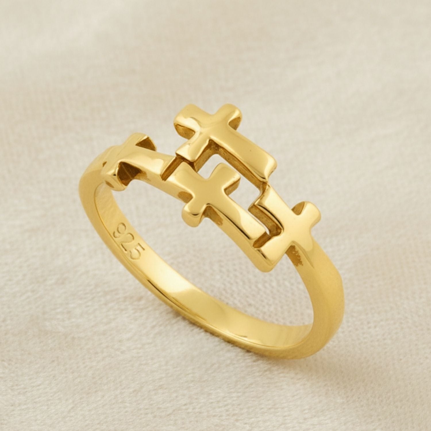 Double Cross Puzzle Ring - Sterling Silver
