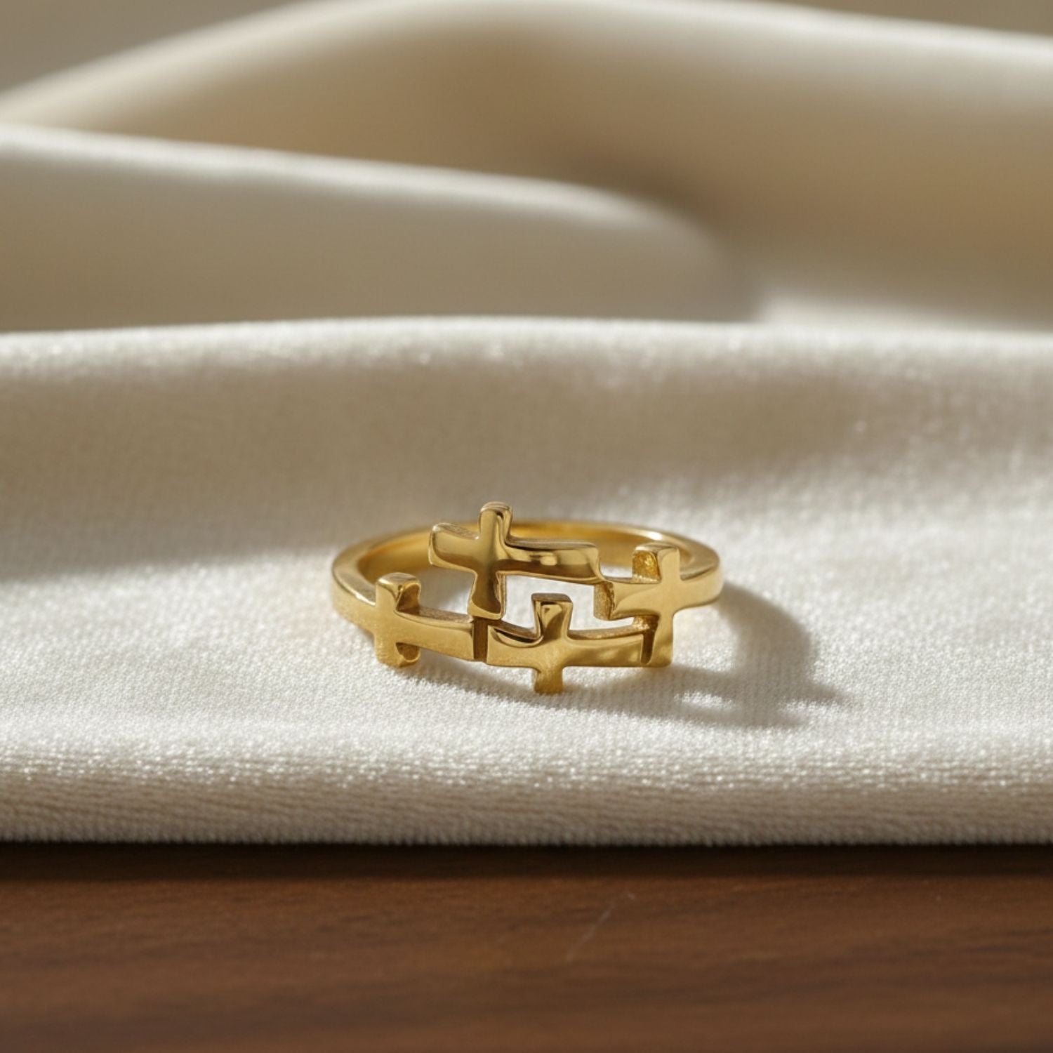 Double Cross Puzzle Ring - Sterling Silver