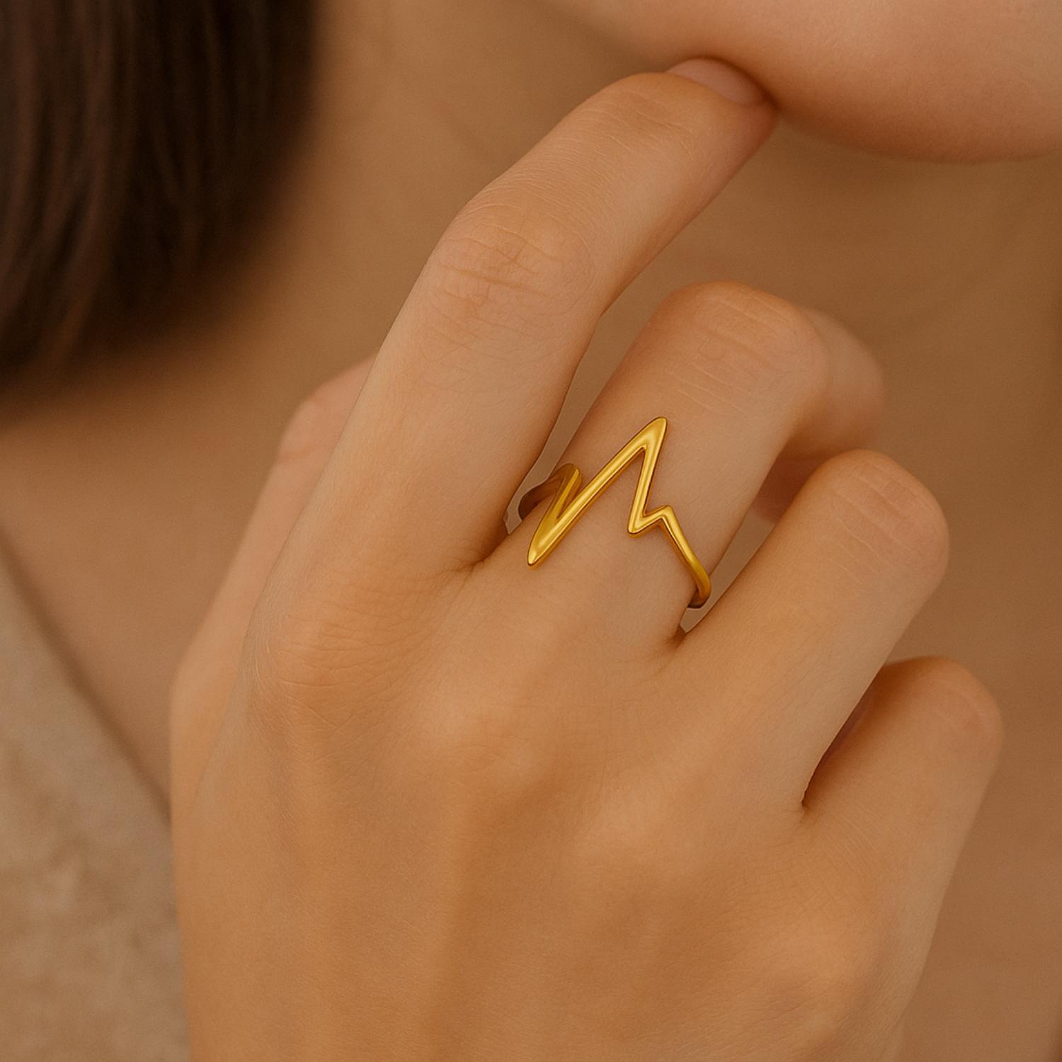 Heart Lifeline 925 Sterling Silver Ring