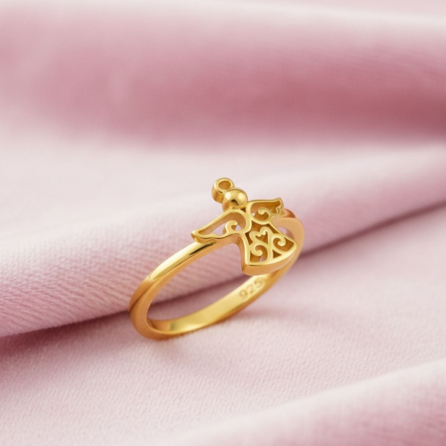 Angel Silhouette Minimalist Ring - Sterling Silver