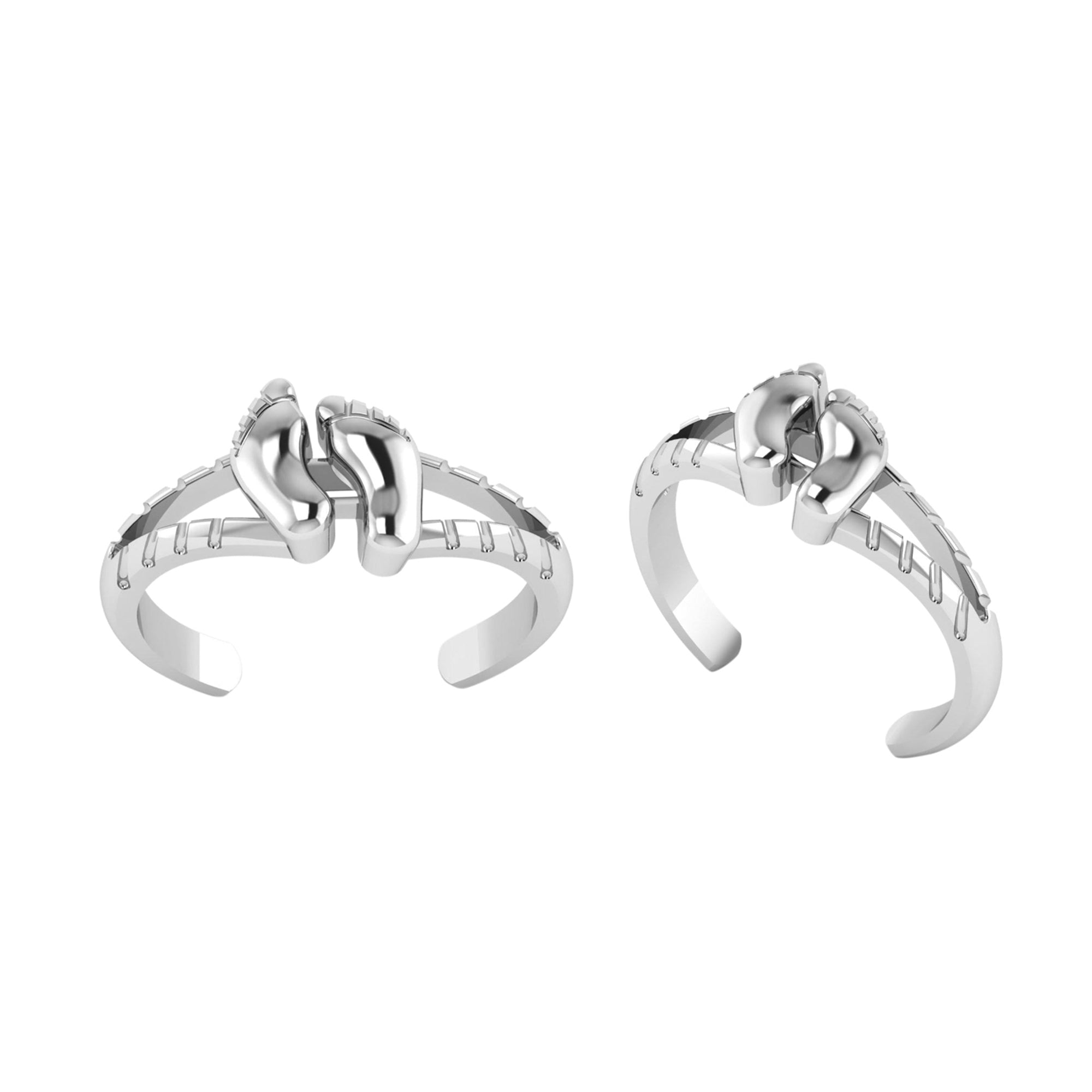 Baby Foot Toe Ring Adjustable Symbol of Love - Sterling Silver