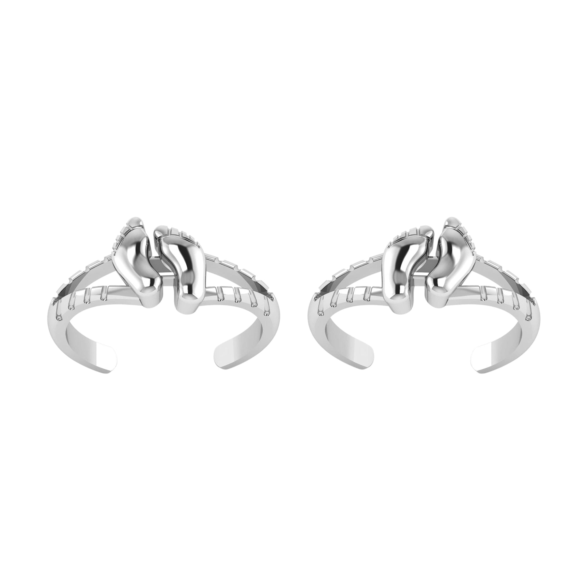 Baby Foot Toe Ring Adjustable Symbol of Love - Sterling Silver