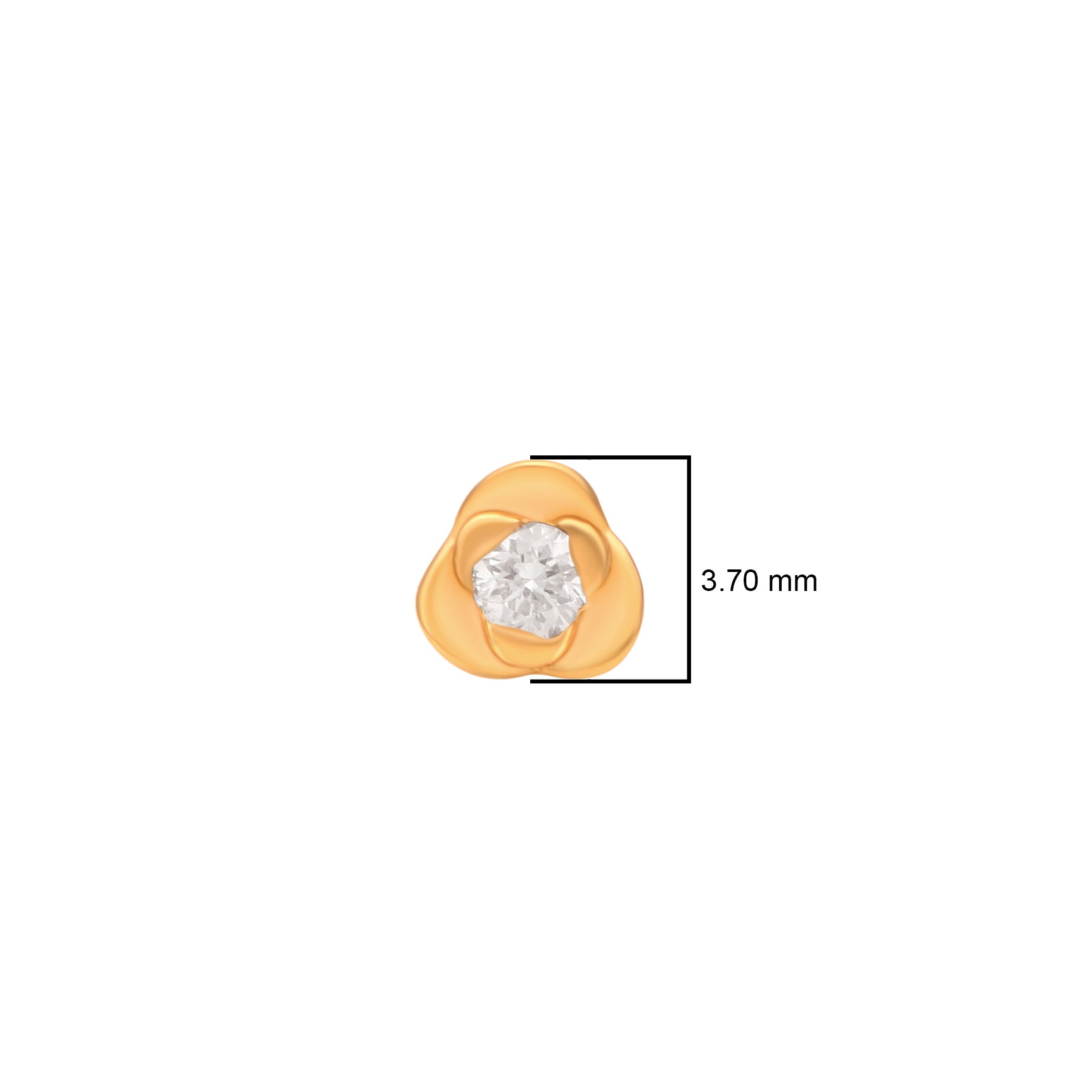 White CZ Floral Stud Earrings - Gold Plated 925 Silver