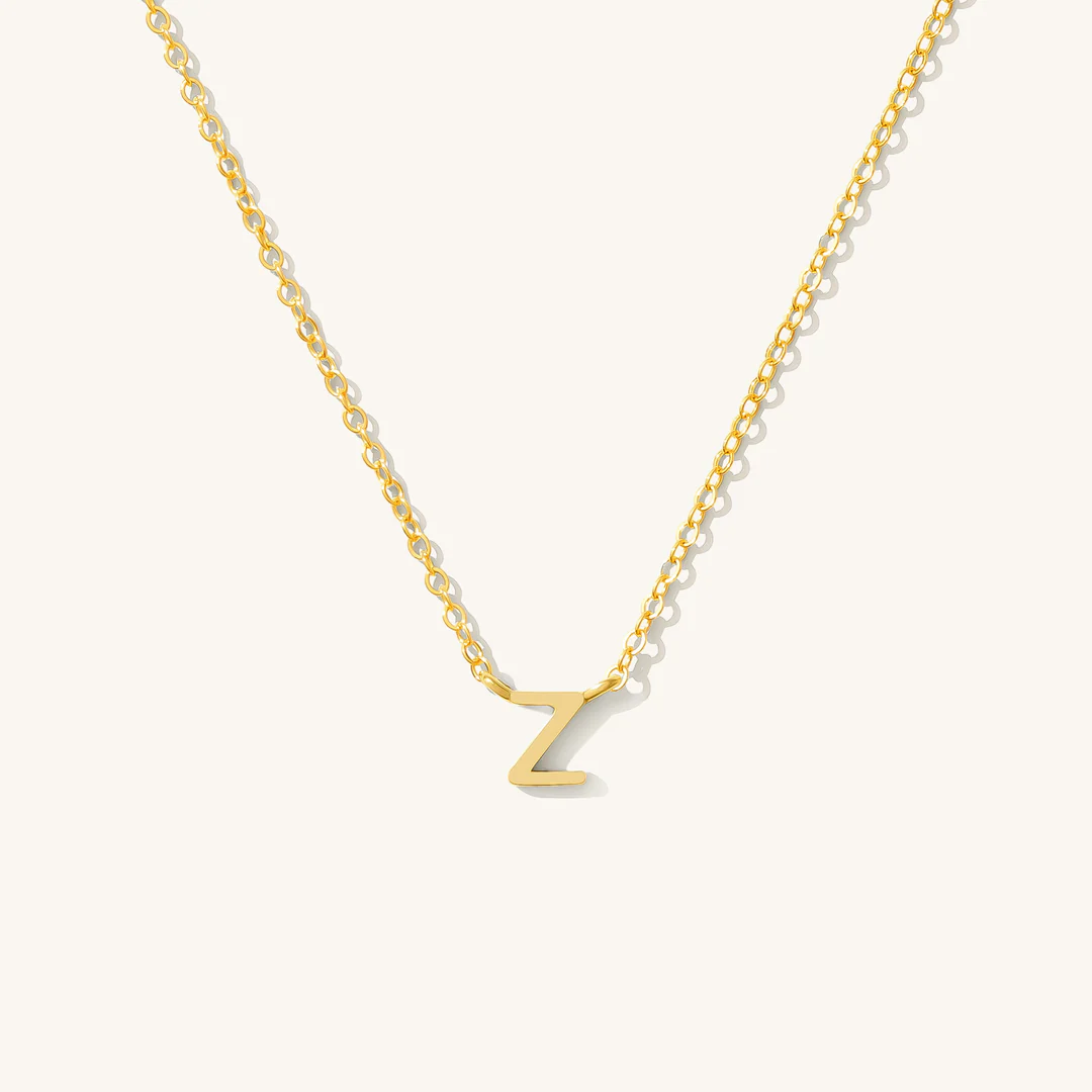 A to Z Initial Alphabet Studs Necklace – Sterling Silver Yellow Plated