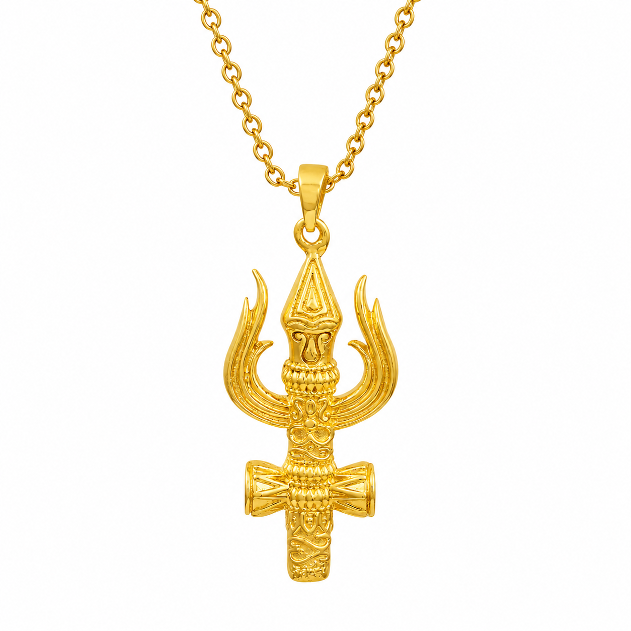Trishul Damru Pendant - Sterling Silver