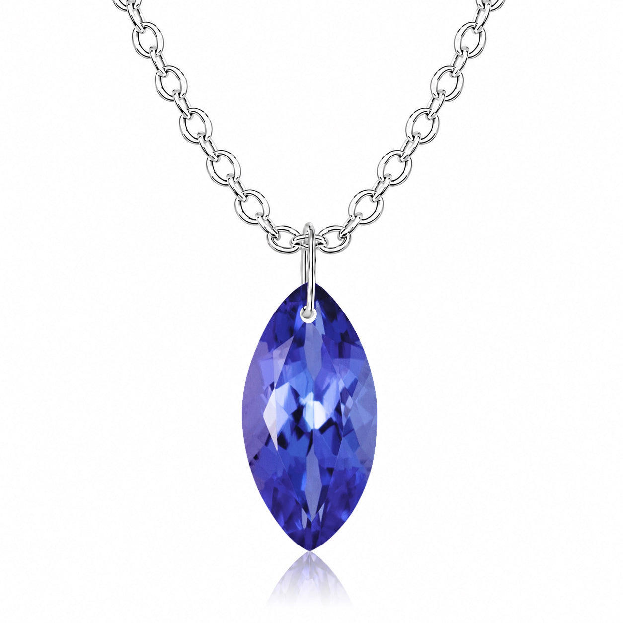 Tanzanite Marquise Pendant Necklace - 925 Sterling silver