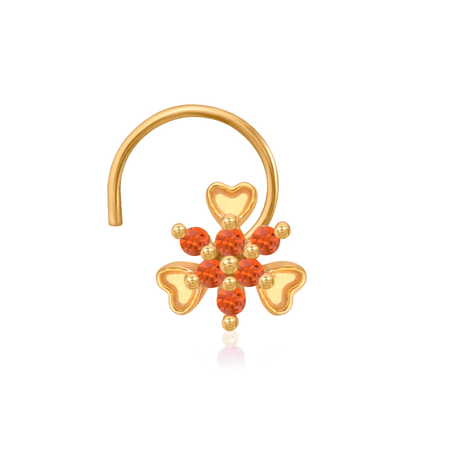 925 Sterling Silver Multi Stone Nose Pin – Gold Plated 925 Silver