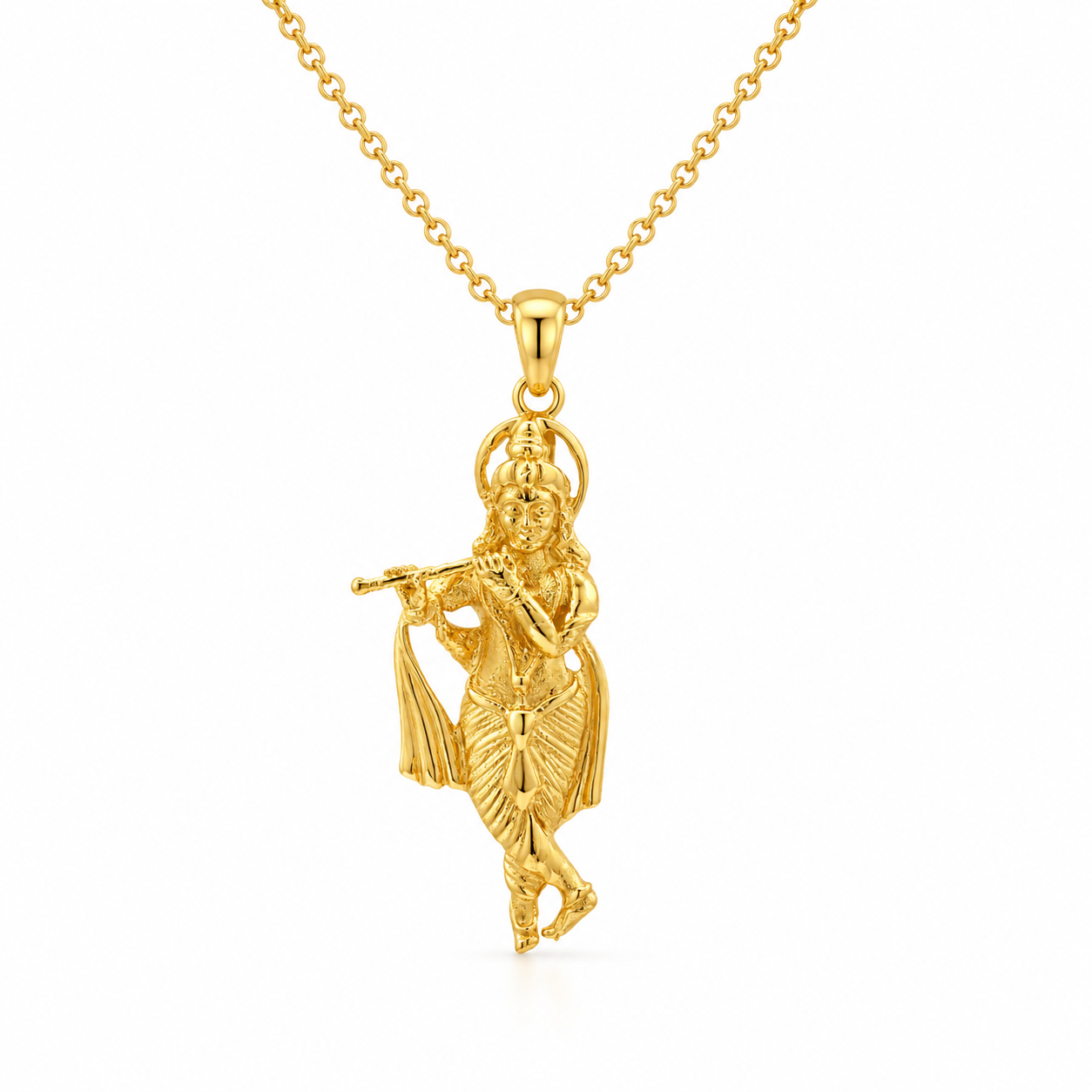 Krishna Flute Pendant - Sterling Silver