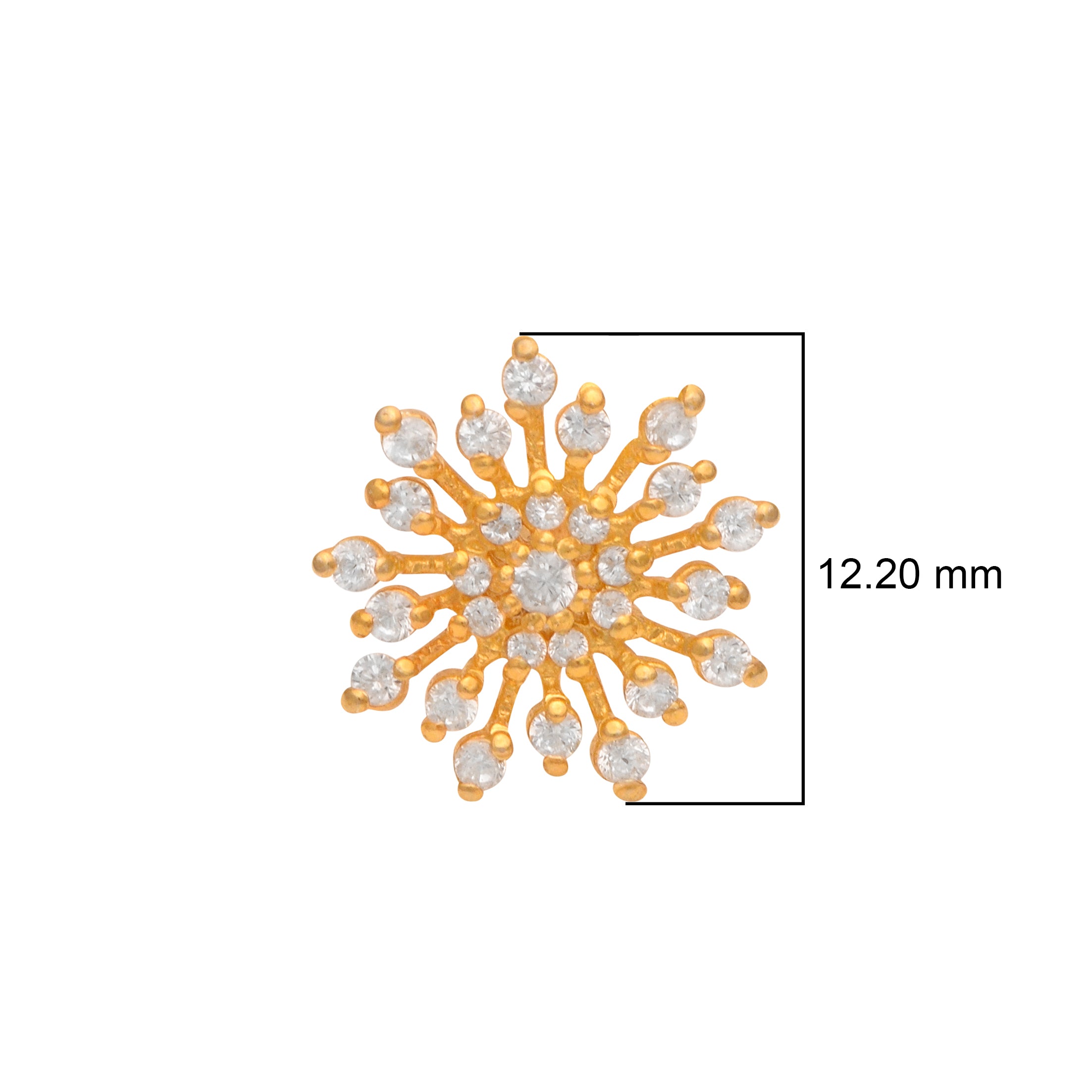 Gold Plated CZ Burst Nose Pin – Sparkling Firework Floral Statement Design