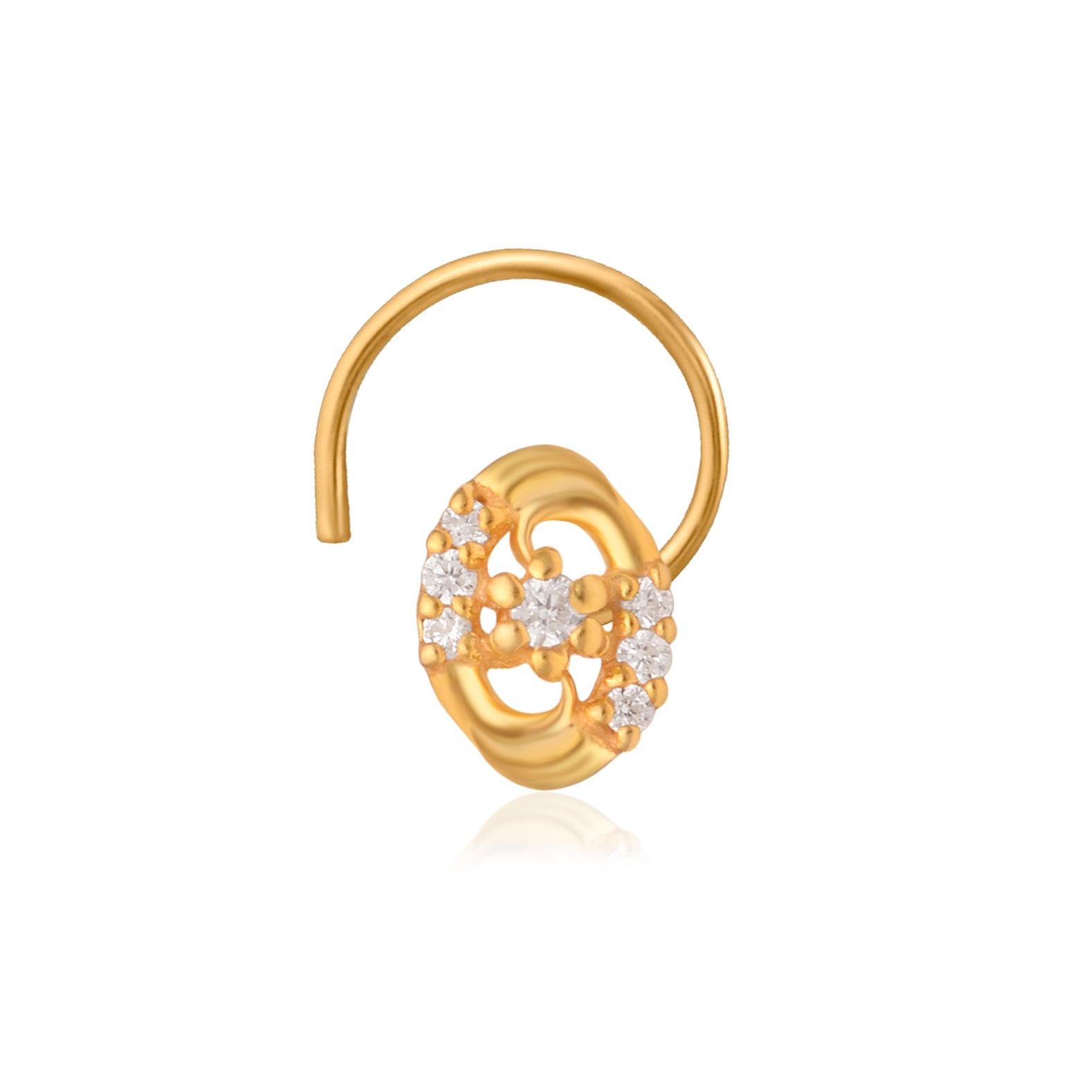 Multi Stone Nose Floral Nose pin – Gold Plated 925 Silver