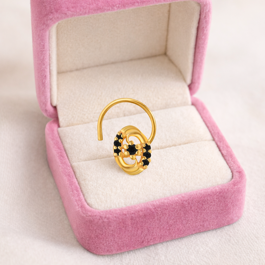 Multi Stone Nose Floral Nose pin – Gold Plated 925 Silver