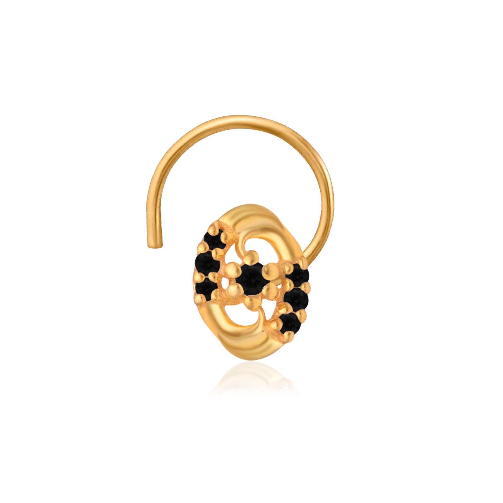 Multi Stone Nose Floral Nose pin – Gold Plated 925 Silver