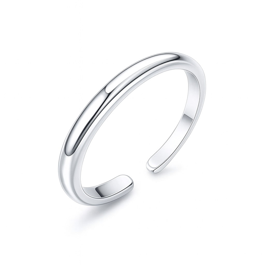 Adjustable Yellow Gold-Plated Plain Toe Ring - Sterling Silver