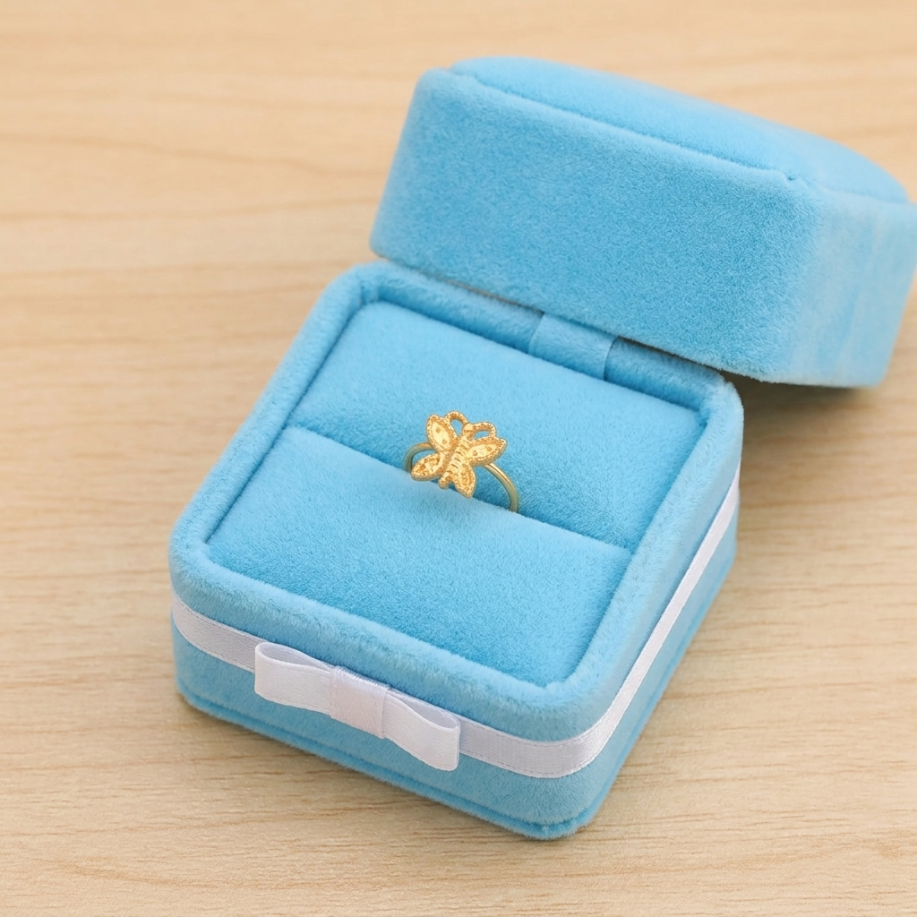 Textured Minimal Butterfly Nose Pin – Gold Plated 925 Sterling Silver