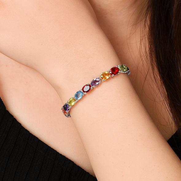 Multi Stone Tennis Bracelet – 925 Sterling Silver