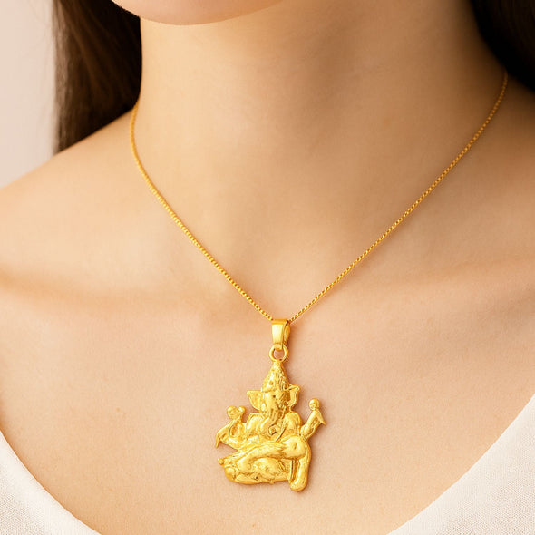 Ganesha Pendant Yellow Gold Vermeil - Sterling Silver