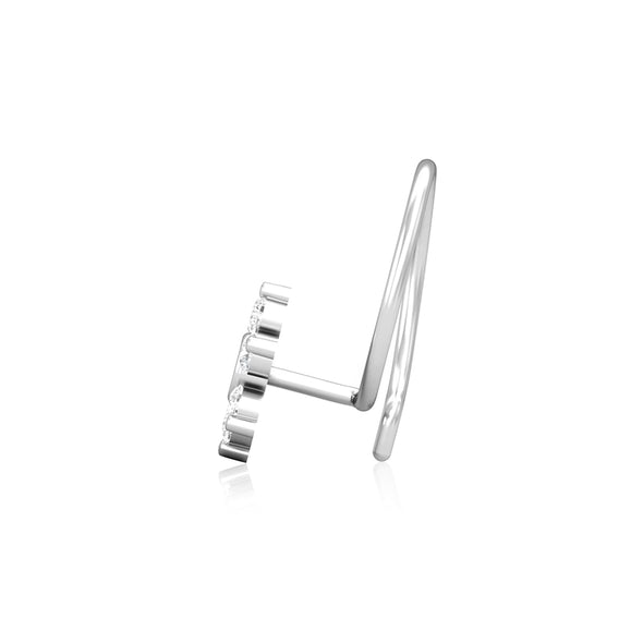 Black Spinel Cluster Floral Nose Pin- 925 Sterling Silver