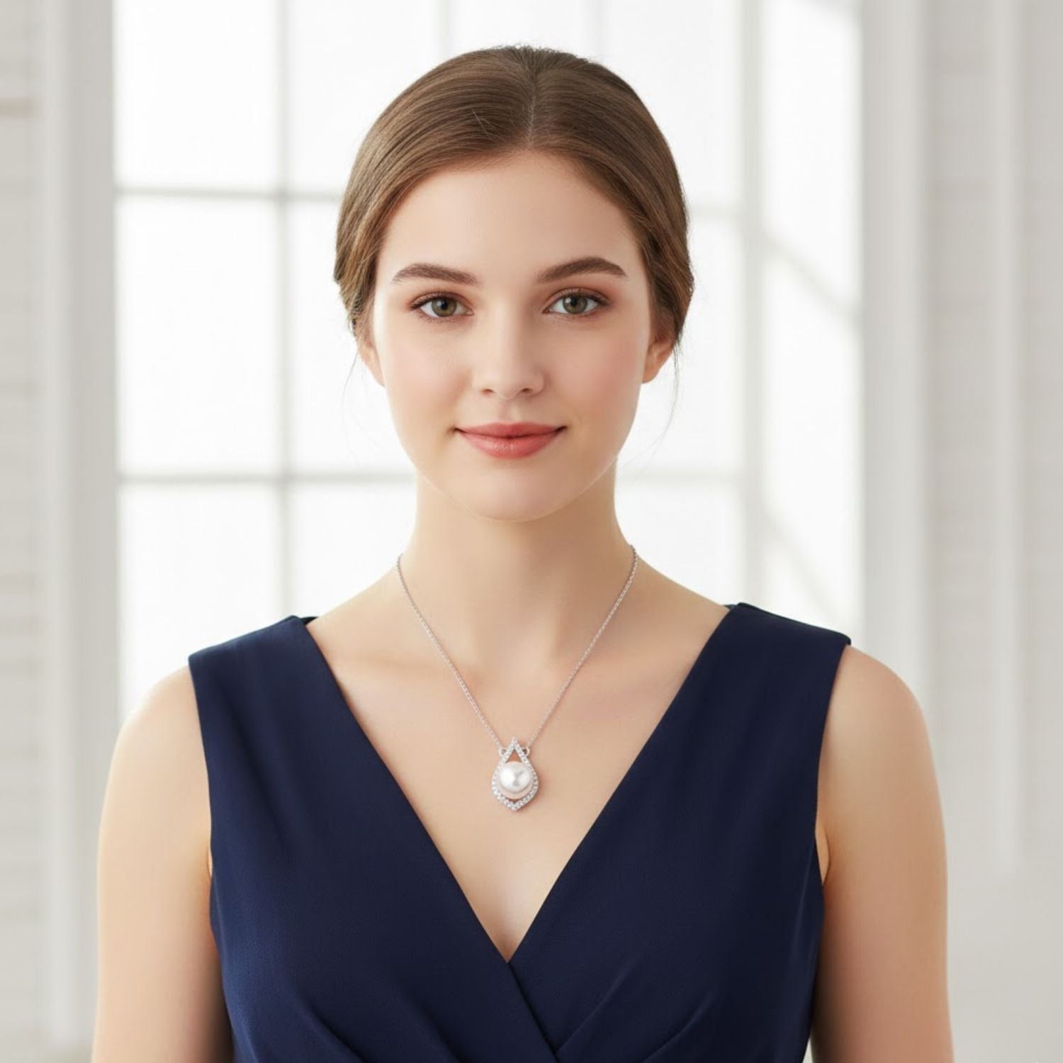 Pearl Teardrop Necklace – Sterling Silver