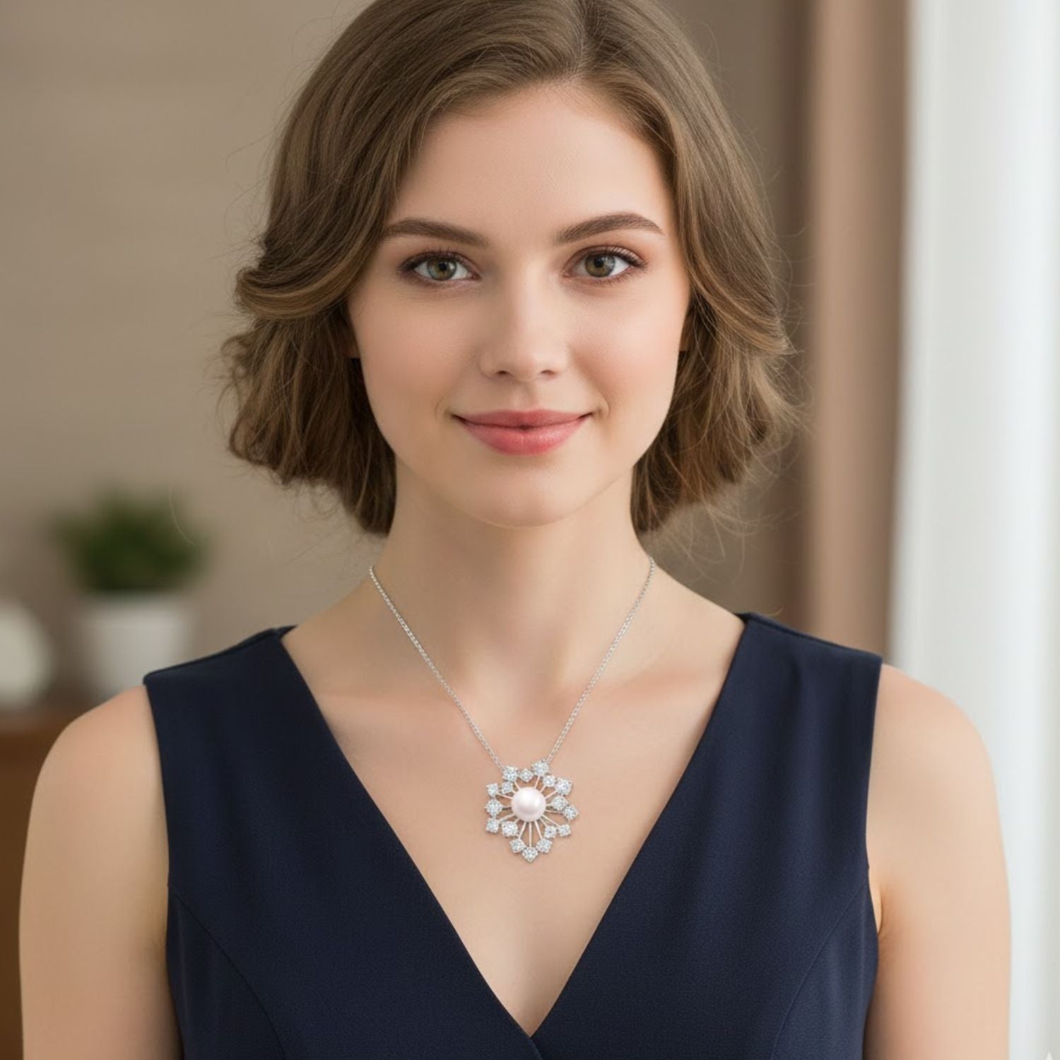 Pearl Starburst Necklace – Sterling Silver