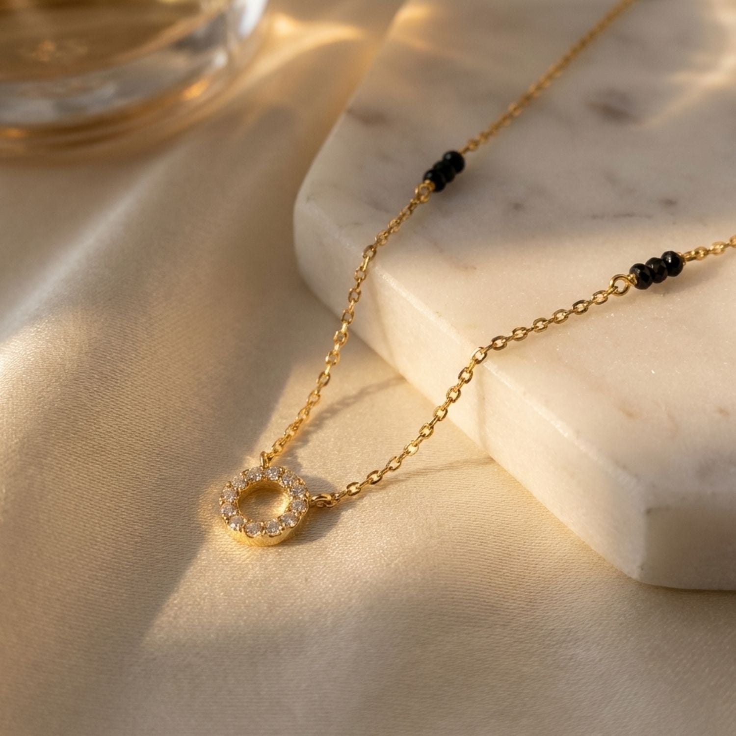 Circle Mangalsutra –  Sterling Silver Gold-Plated