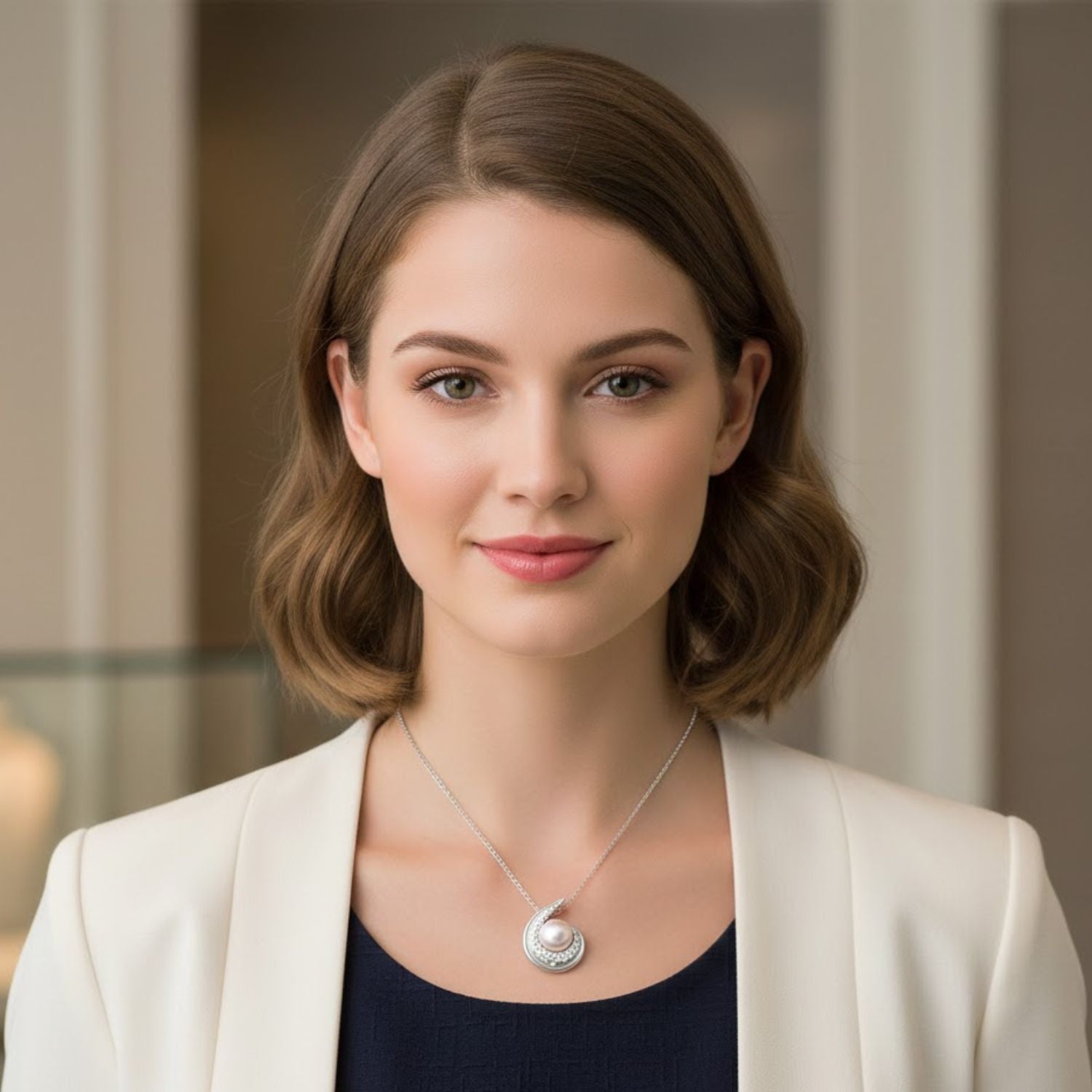 Pearl Galaxy Swirl Necklace – Sterling Silver