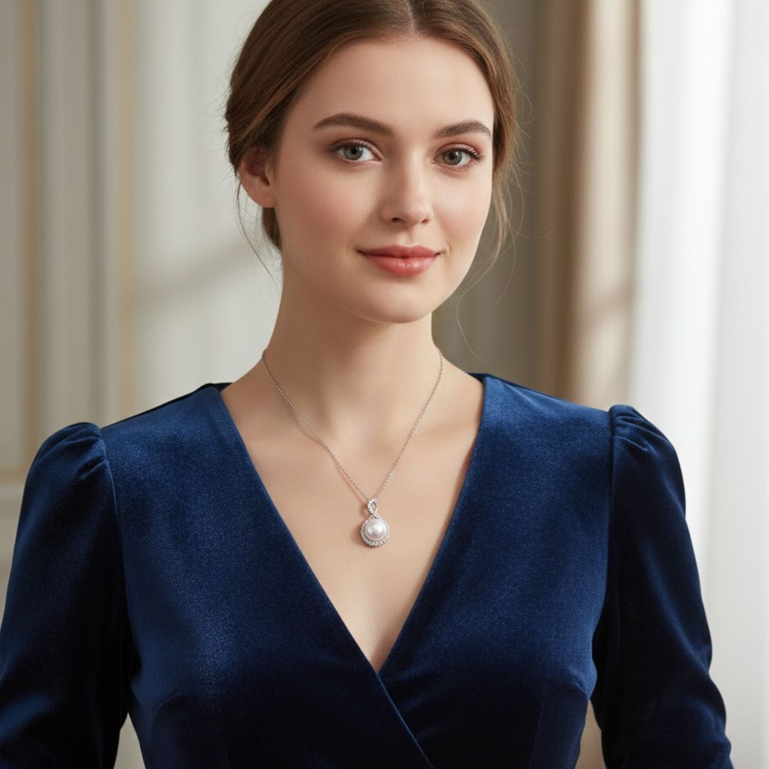 Pearl Infinity Twist Necklace – Sterling Silver