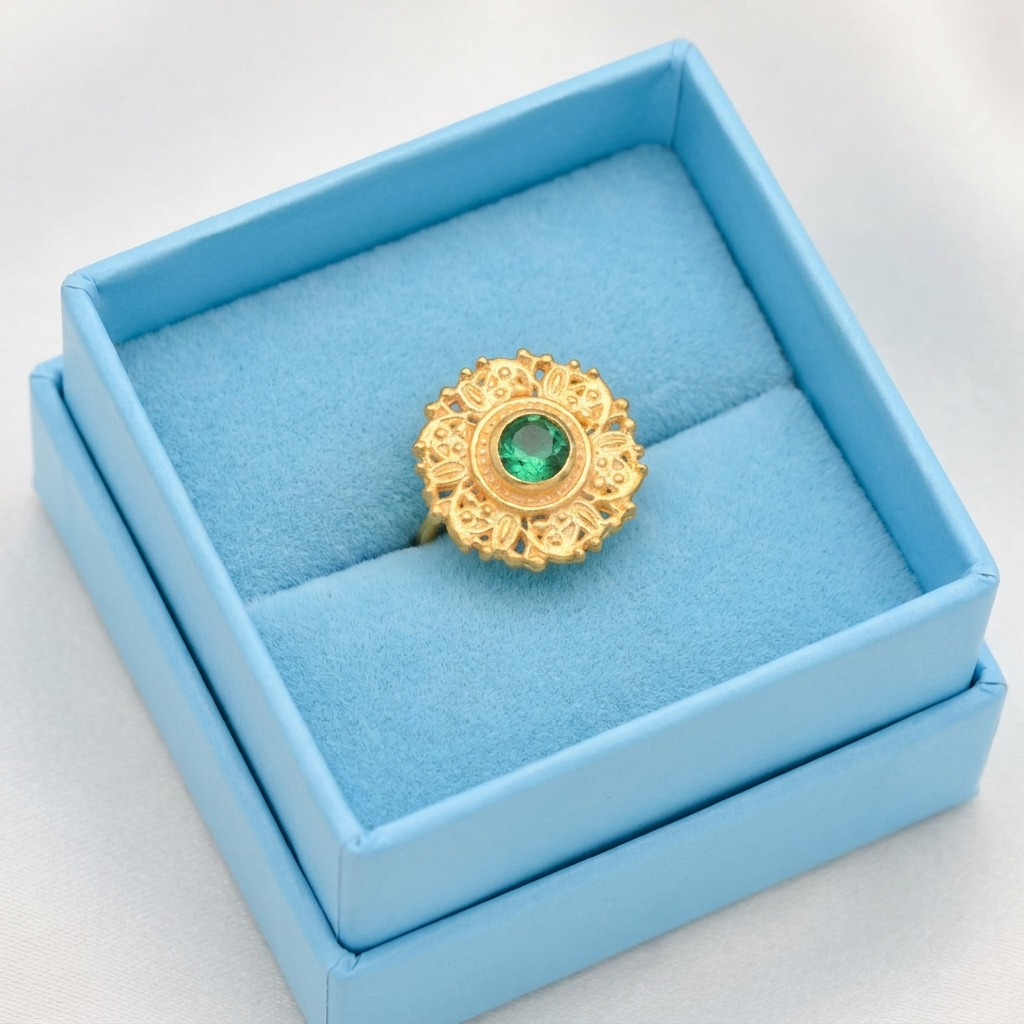 Multi Stone Vintage Floral Filigree Nose Pin – Gold Plated 925 Sterling Silver