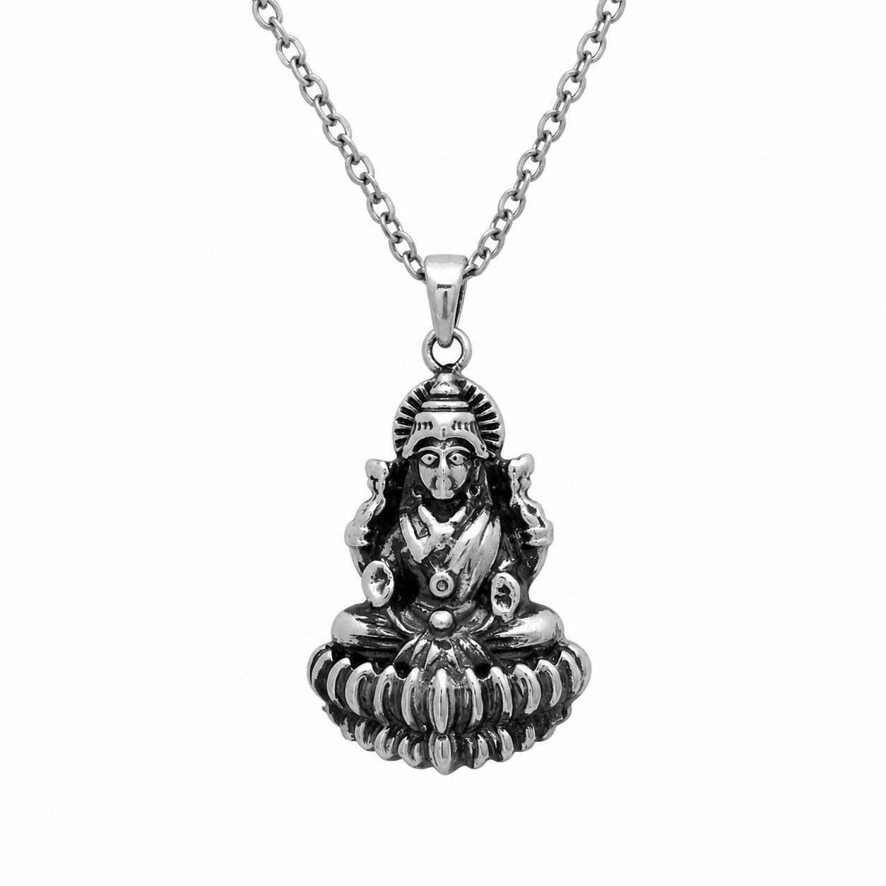 Goddess Laxmi Pendant - Sterling Silver