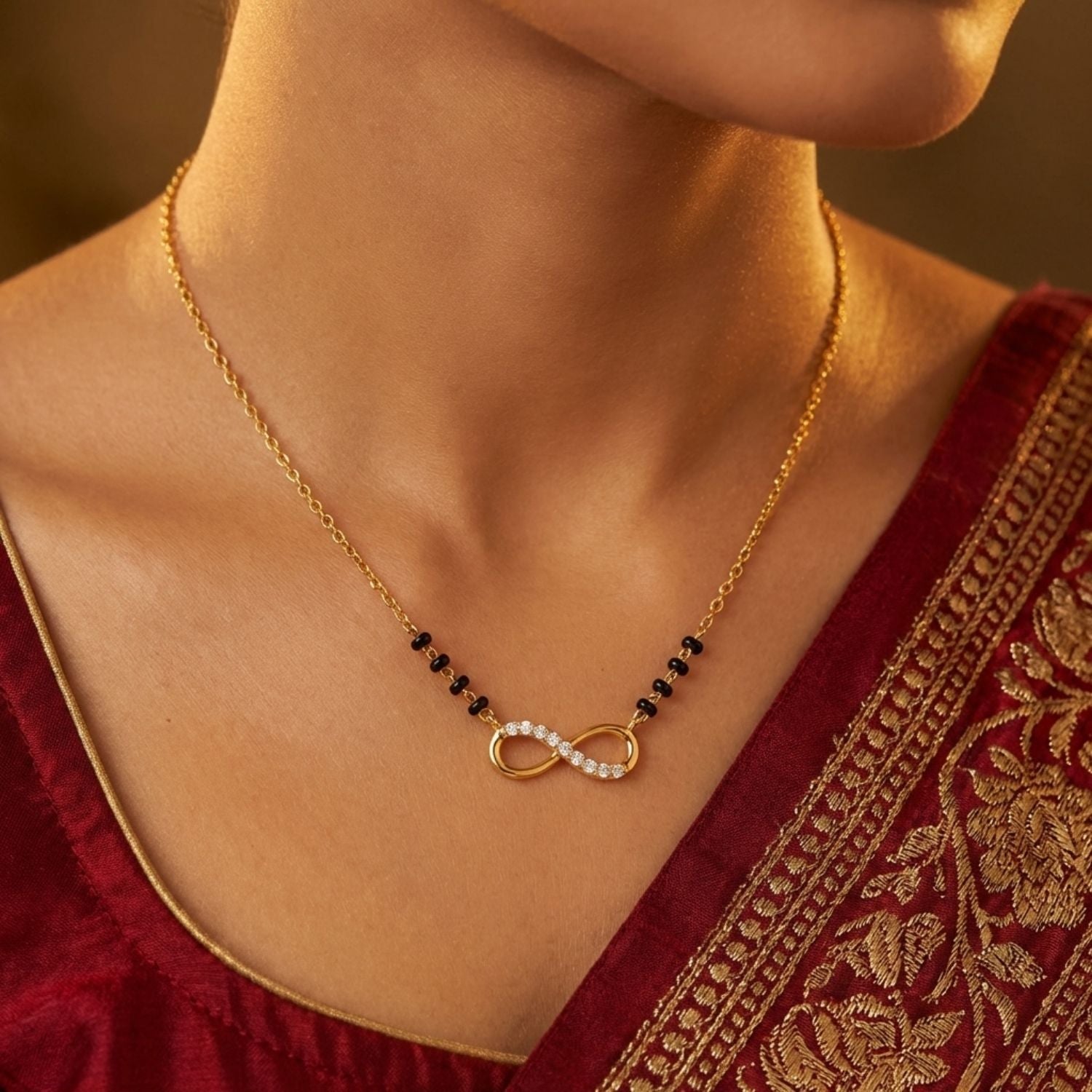 Infinity Mangalsutra – Sterling Silver Gold Plated