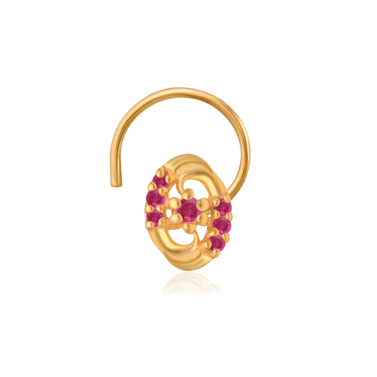 Multi Stone Nose Floral Nose pin – Gold Plated 925 Silver