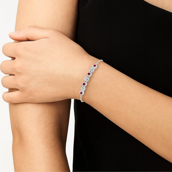 Ruby Tennis Bracelet – 925 Sterling Silver