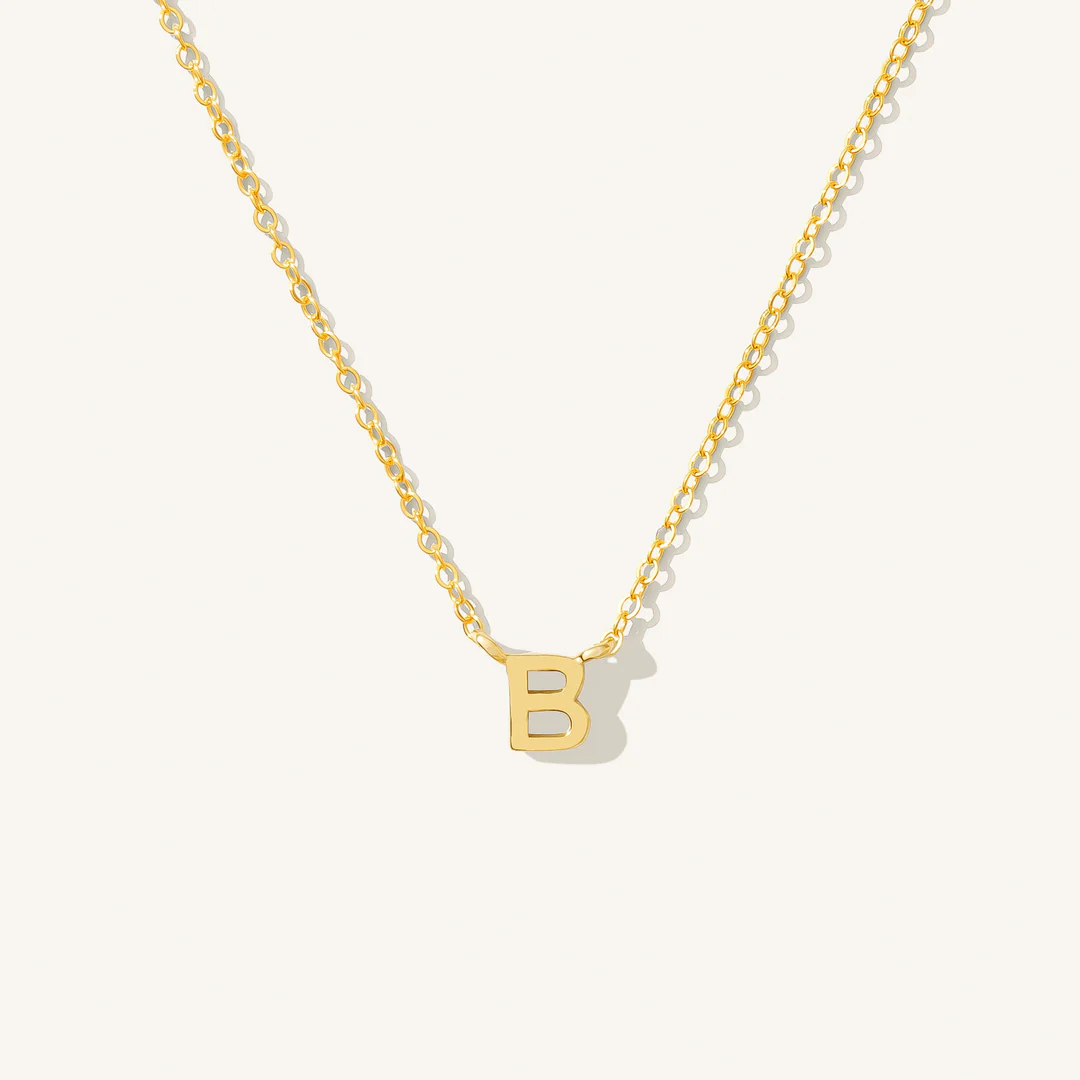 A to Z Initial Alphabet Studs Necklace – Sterling Silver Yellow Plated