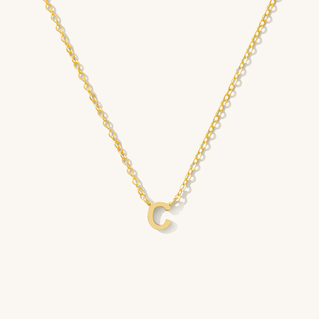 A to Z Initial Alphabet Studs Necklace – Sterling Silver Yellow Plated