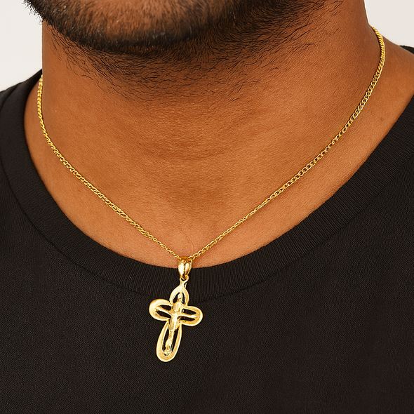 Crucifix Religious Pendant - Sterling Silver