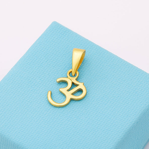 Om Pendant Religious Necklace - Sterling Silver