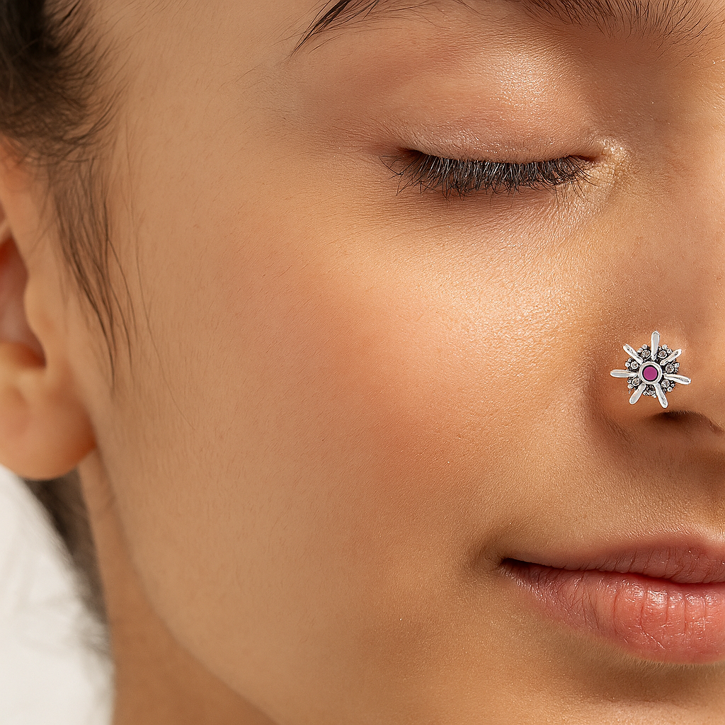 mooneye silver nose pin