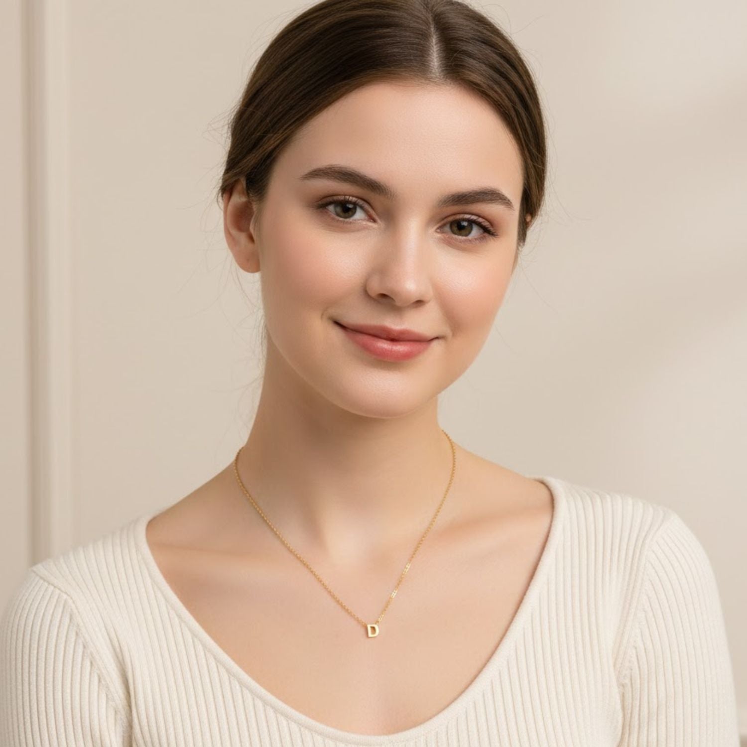 A to Z Initial Alphabet Studs Necklace – Sterling Silver Yellow Plated