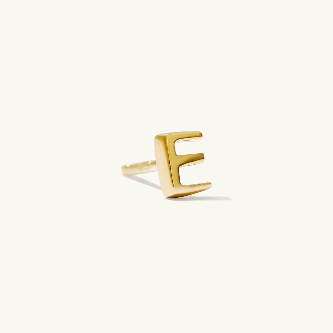 A to Z Initial Alphabet Studs Earrings – Sterling Silver Yellow Plated