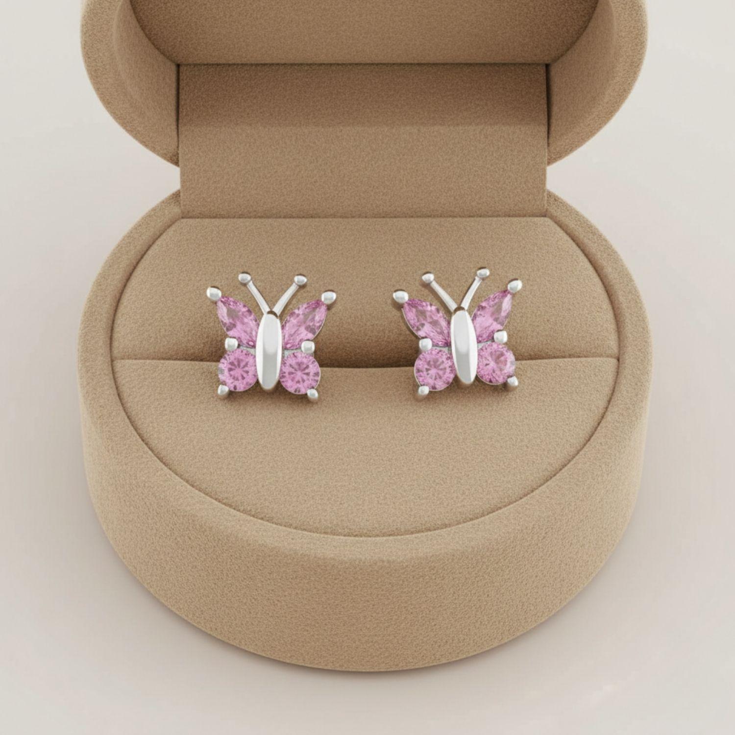 Butterfly Screw Back Studs Kids Earrings- Sterling Silver