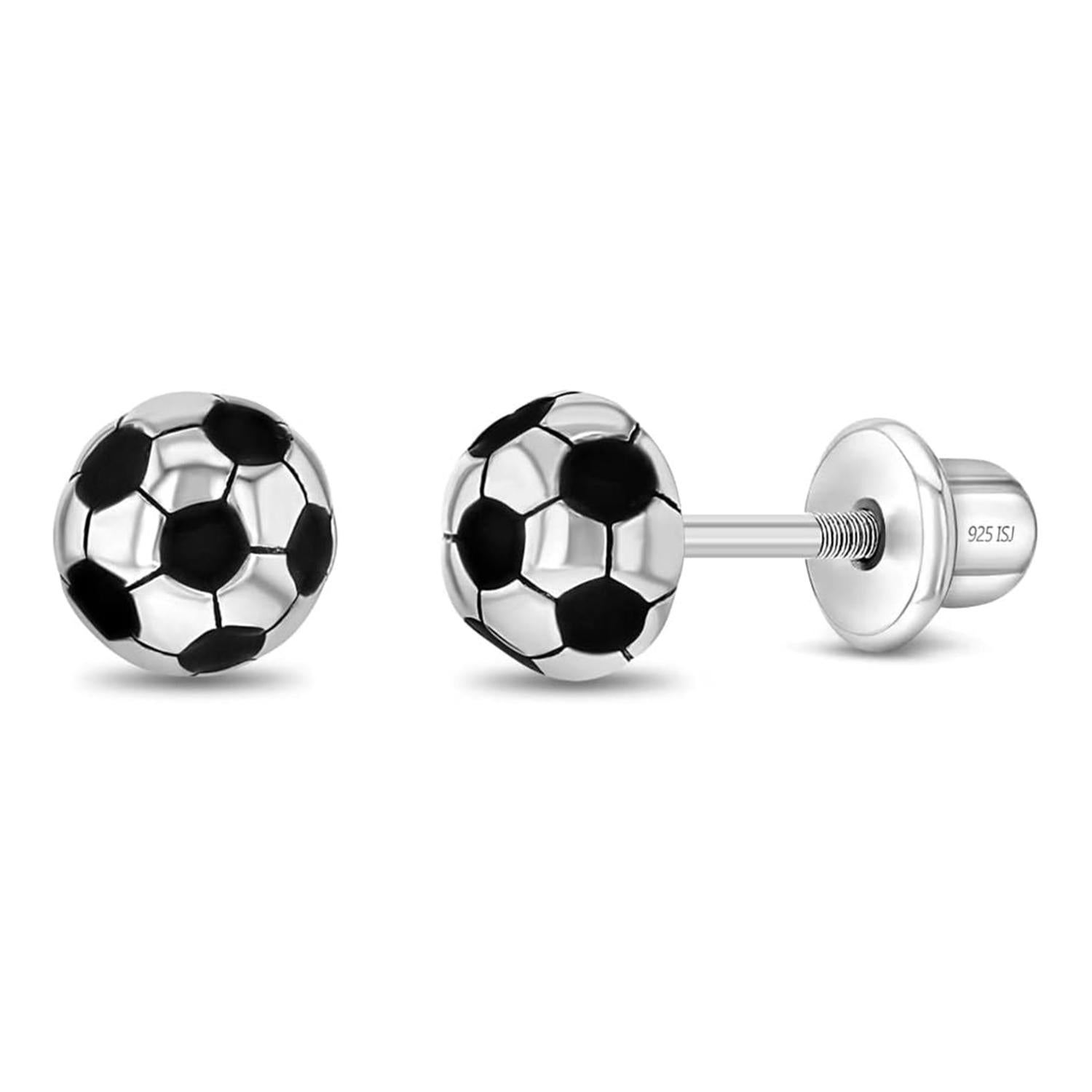 Soccer Ball Kids Earrings- Sterling Silver