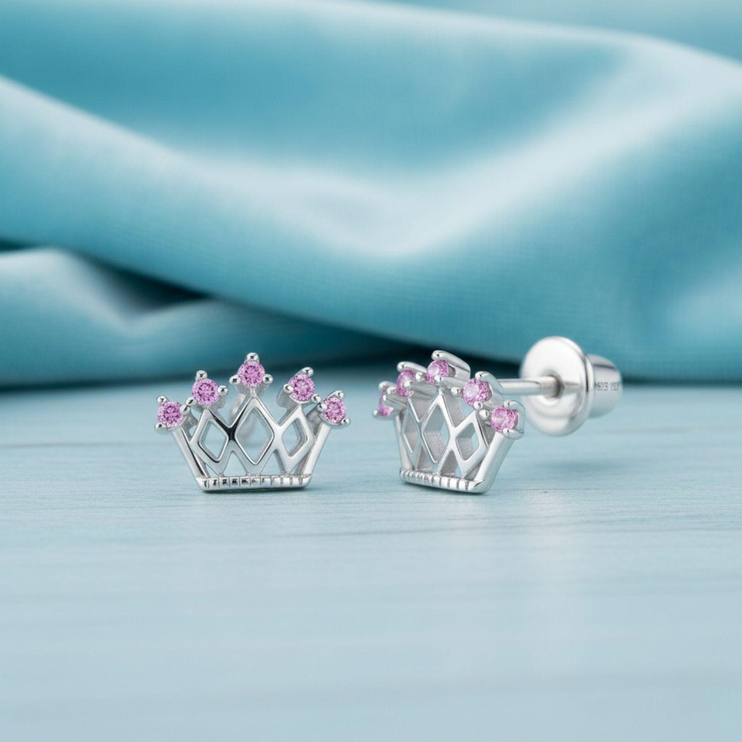 Crown Kids Earrings- Sterling Silver