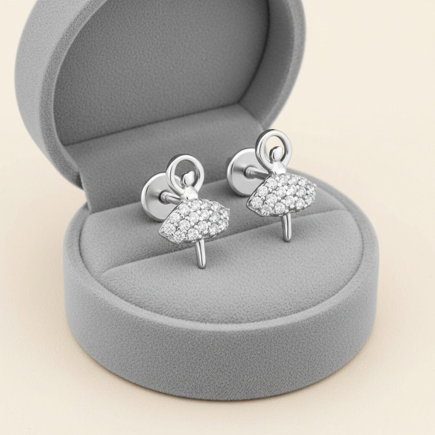Ballerina Kids Earrings - Sterling Silver