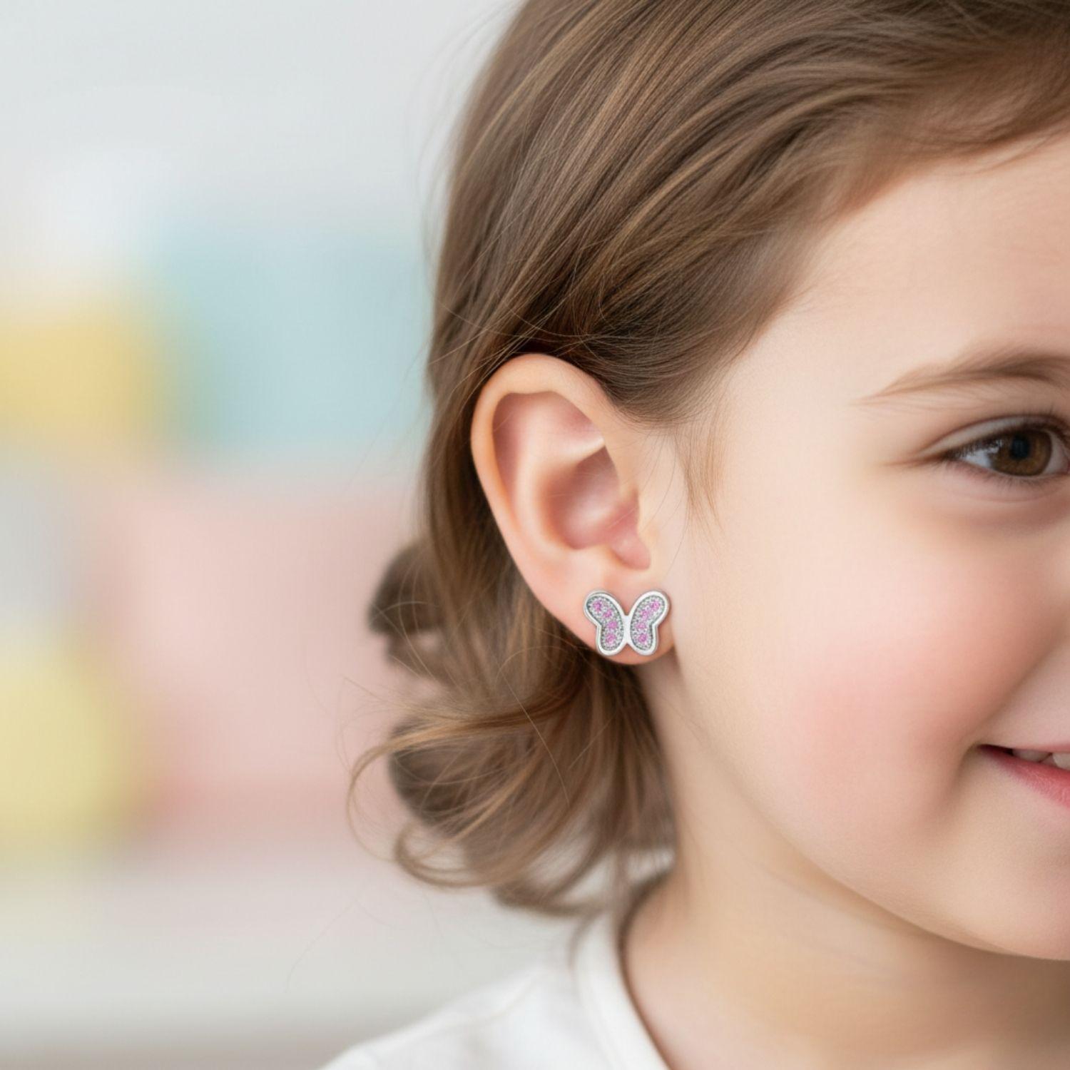Butterfly Kids Earrings - Sterling Silver